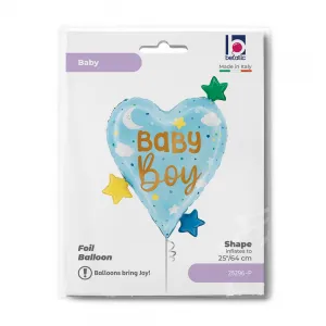 Balon Folie Inima Baby Boy Stelute 64cm
