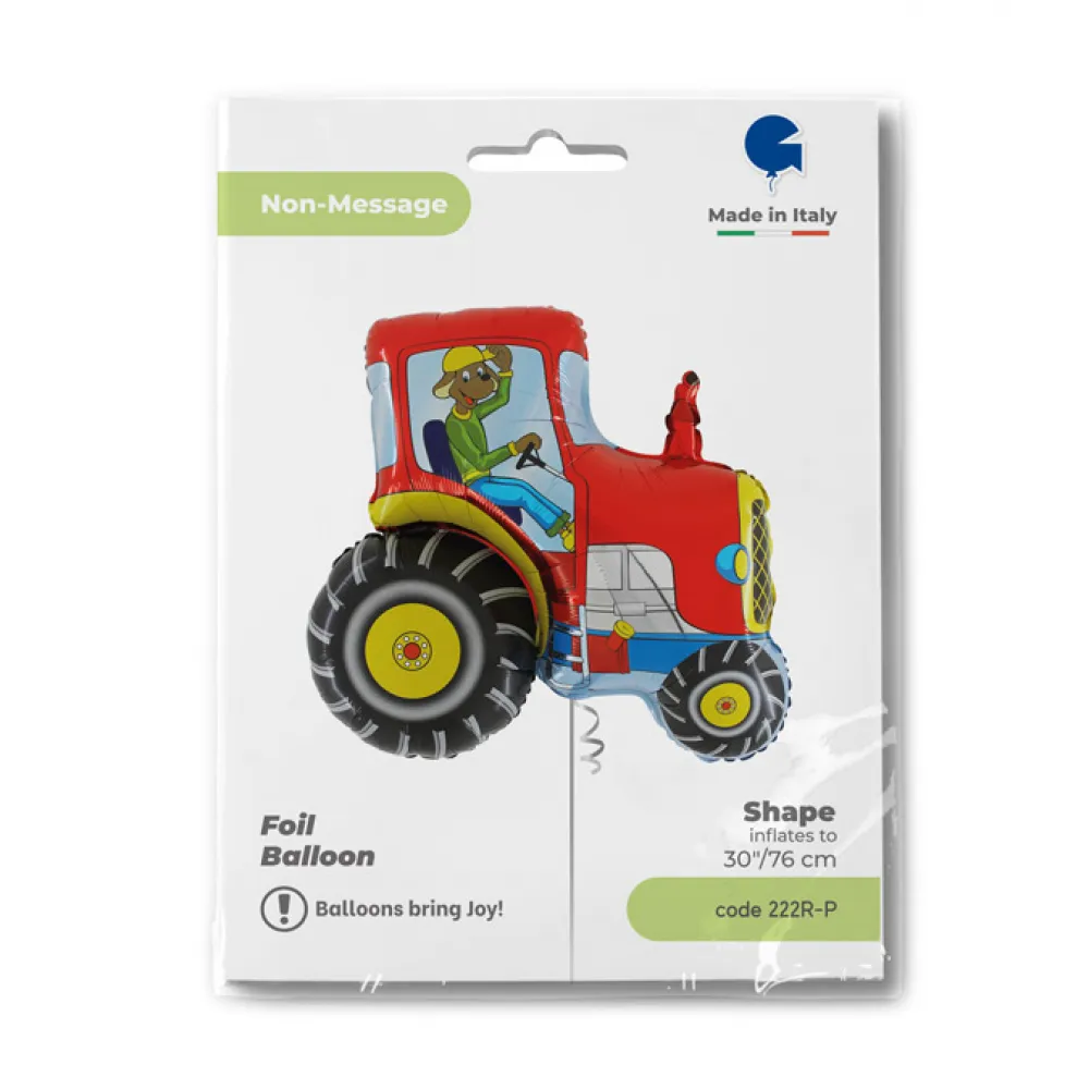 Balon Folie Figurina Tractoras Rosu 76 cm GRABO