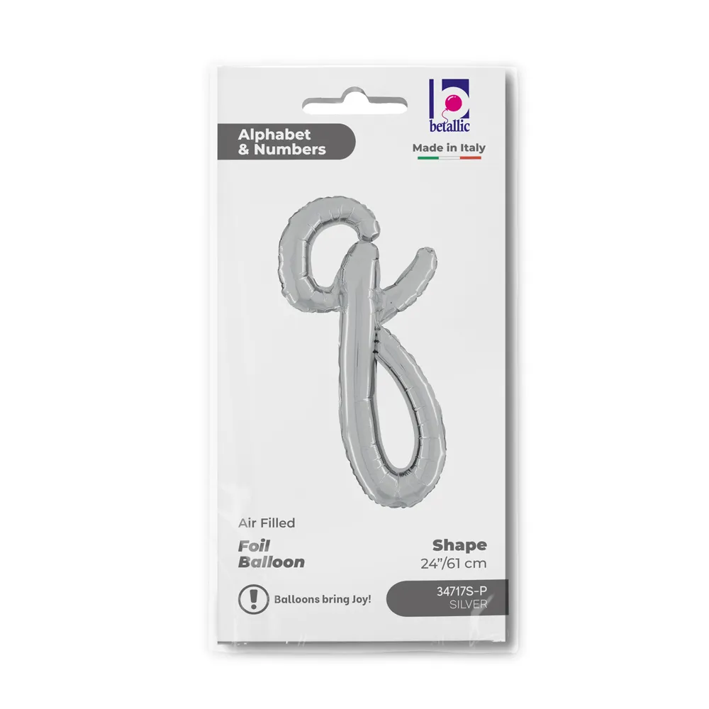 Balon Folie LITERA (AER) SCRIPT Q Argintiu 61cm GRABO -