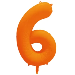Balon Folie Cifra 6 Portocaliu Neon 86cm R-10012-PKG