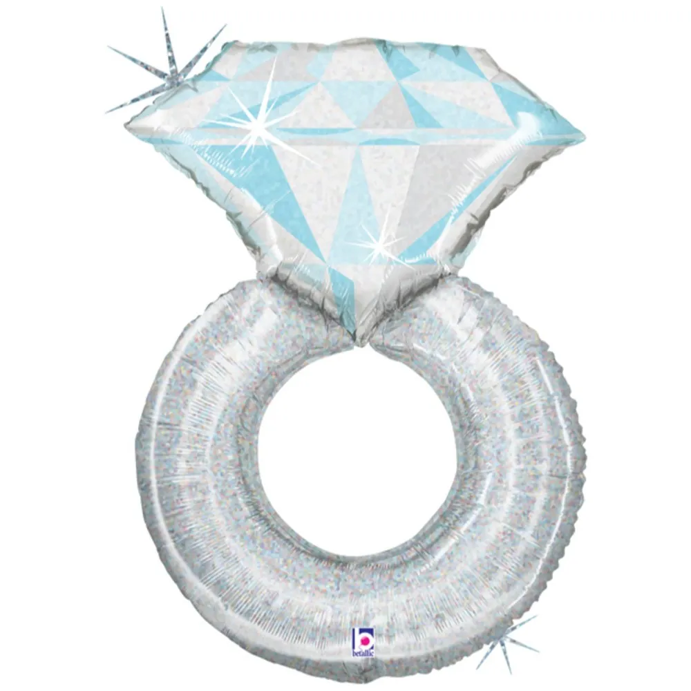 Balon Folie Figurina Inel Diamant Holografic 79 cm Grabo