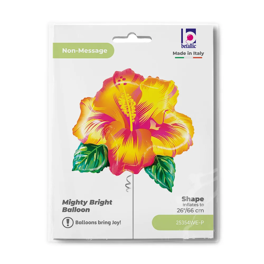 Balon Folie Figurina Hibiscus Tropical Galben 66cm