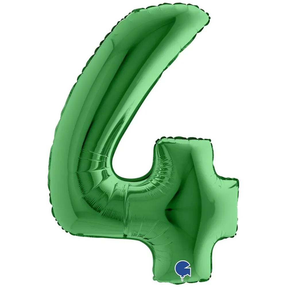 Balon Folie JUMBO CIFRA 4 VERDE 102 cm Grabo