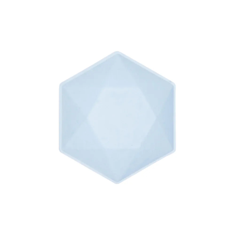 Set 6 Boluri Hexagonale Bleu Decor Vert 15.8x13.7cm 9918266