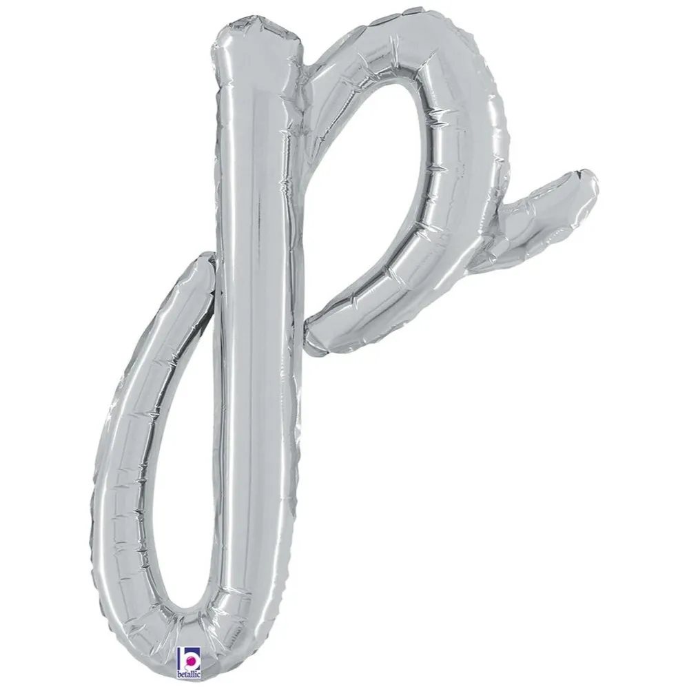 Balon Folie LITERA (AER) SCRIPT P Argintiu 61cm Grabo