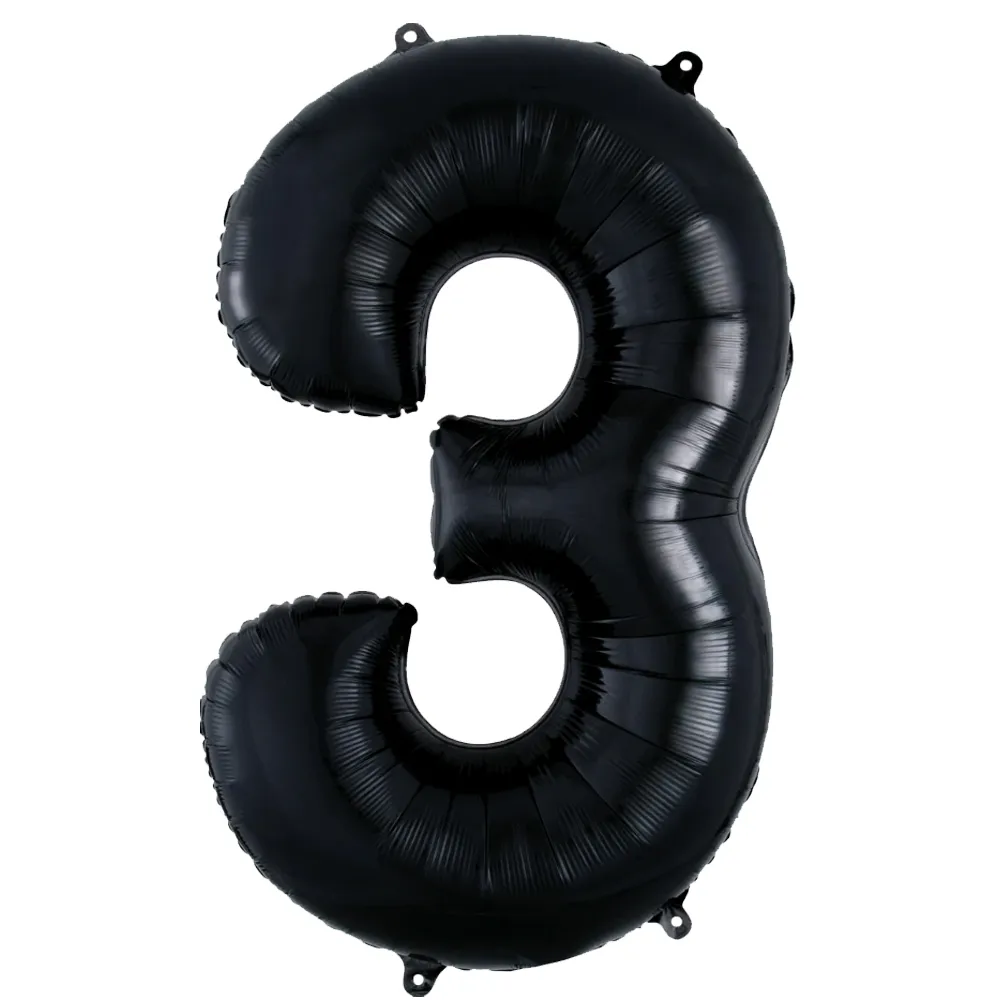 Balon Folie Cifra 3 Negru 86cm 3014211 ANAGRAM
