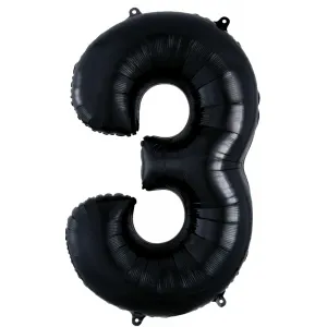 Balon Folie Cifra 3 Negru 86cm 3014211 ANAGRAM