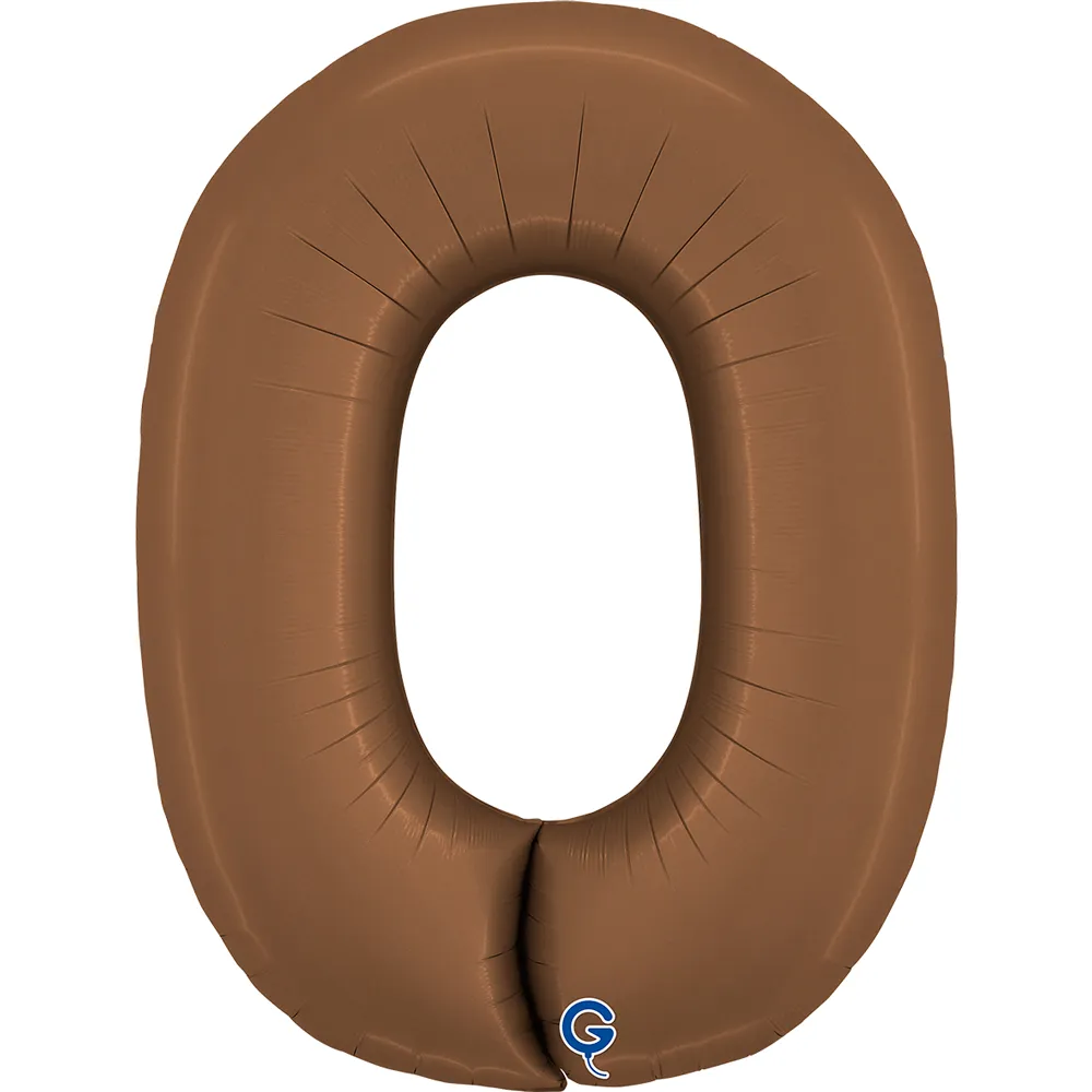 Balon Folie Cifra 0 Satin Chocolate 102cm