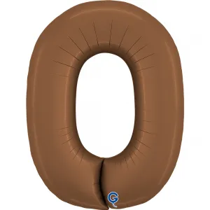 Balon Folie Cifra 0 Satin Chocolate 102cm