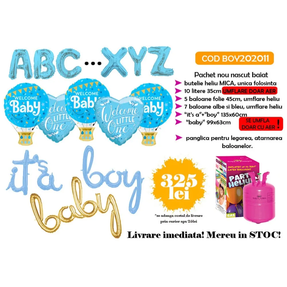 Pachet baloane Nou Nascut BAIETEL BOY202011