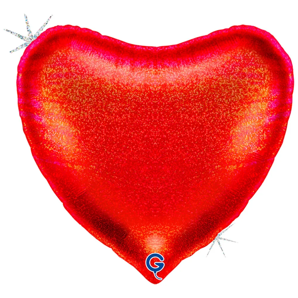 Balon Folie Jumbo Inima Rosie Holografica 91cm