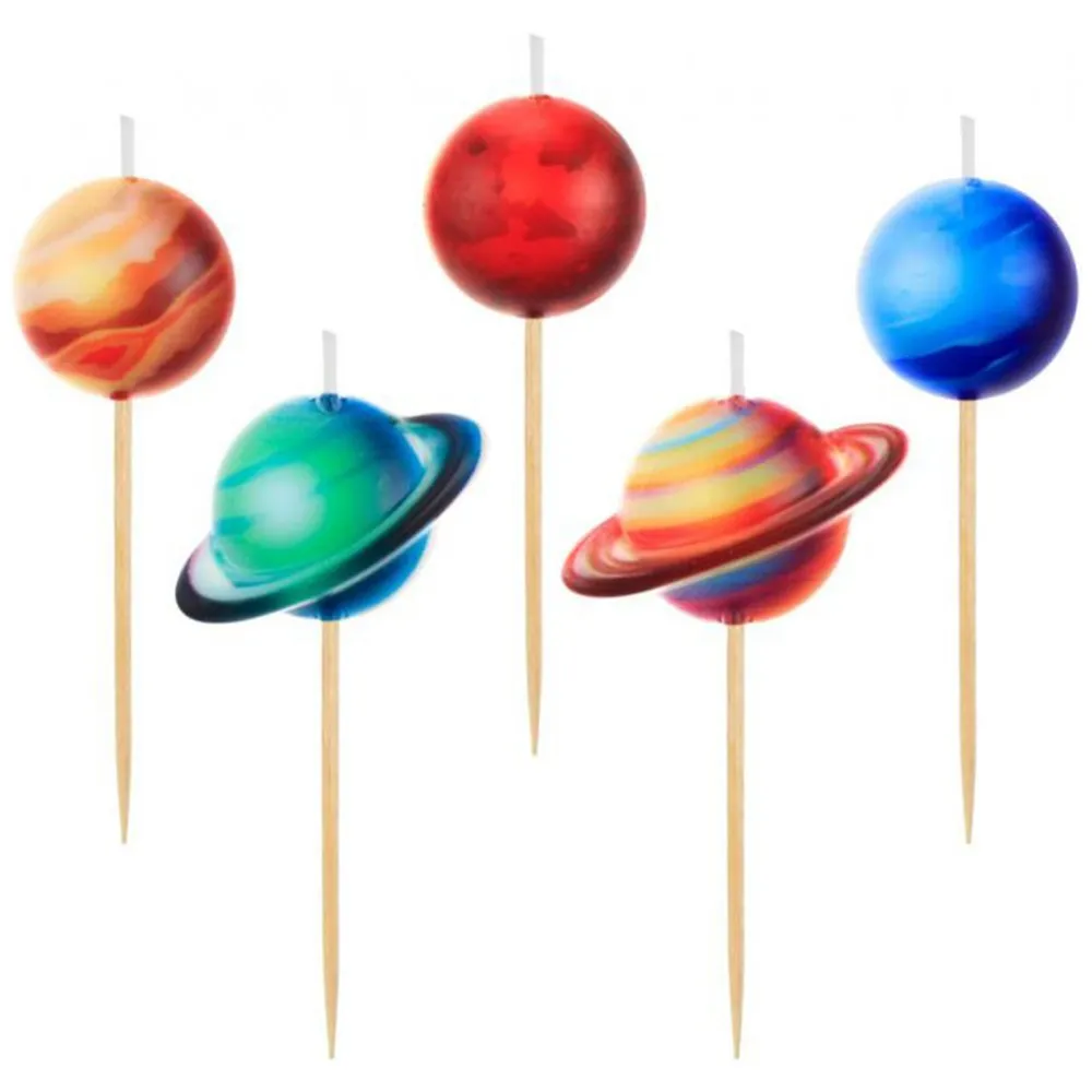 Set 5 Lumanari Tort Planete 7cm