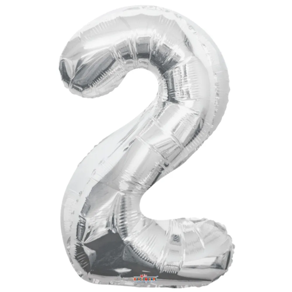 Balon folie cifra 2 argintiu 19644-34