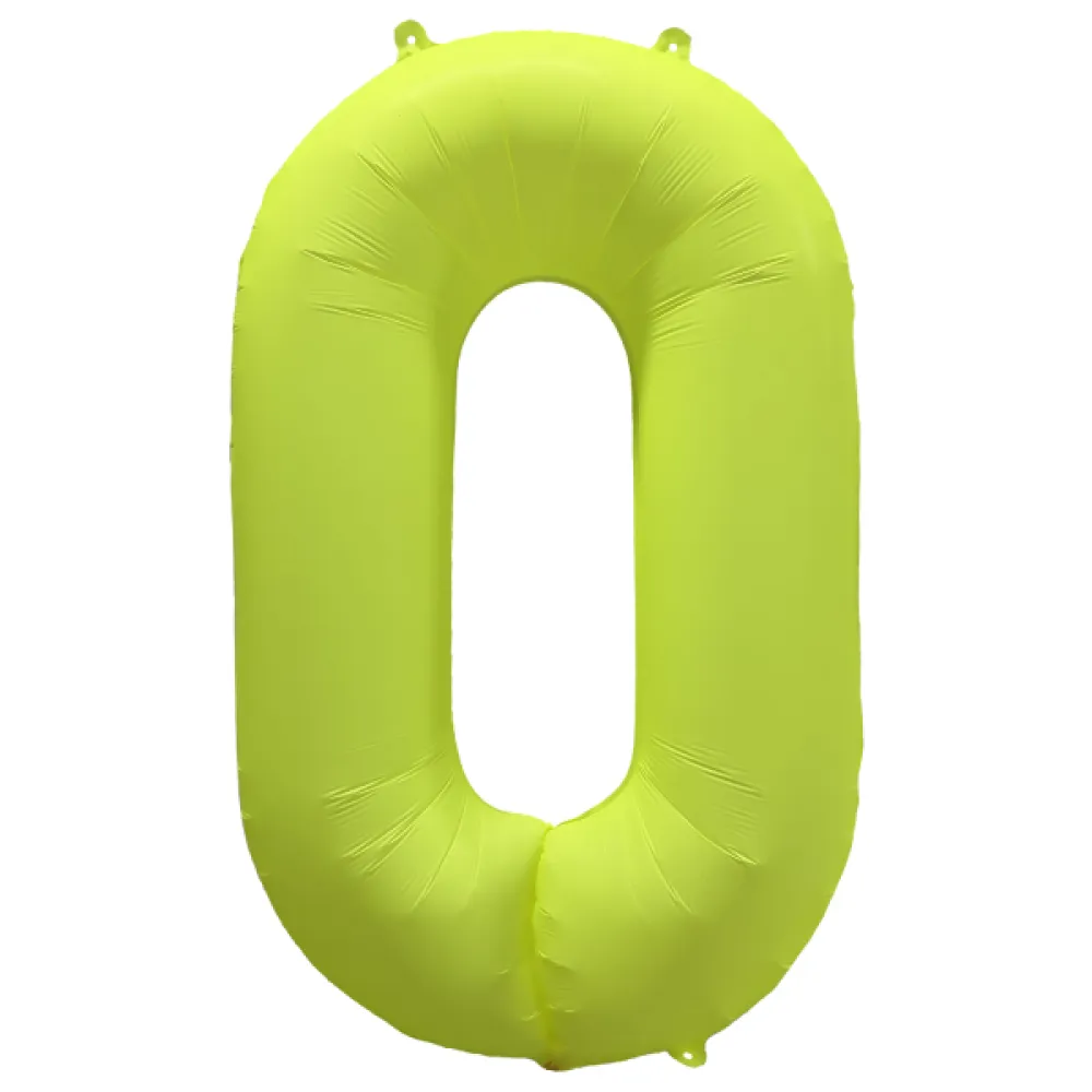 Balon Folie Cifra 0 Galben Neon 86cm R-10035-PKG