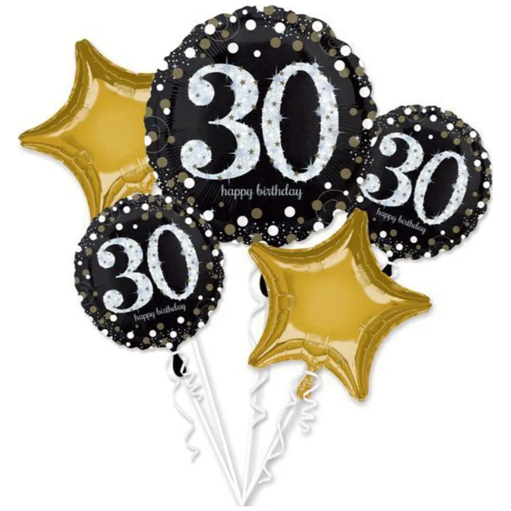 Buchet 5 baloane Sparkling 30th Birthday Amscan 3214301