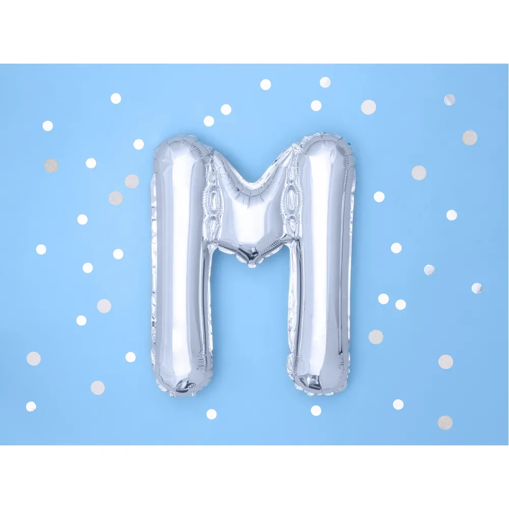 Balon Folie Litera M Argintiu 35cm FB2M-M-018