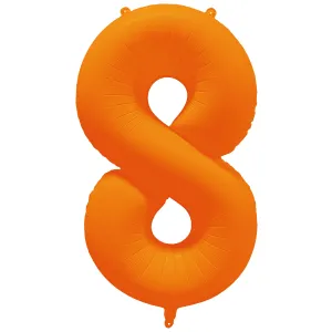 Balon Folie Cifra 8 Portocaliu Neon 86cm R-10017-PKG