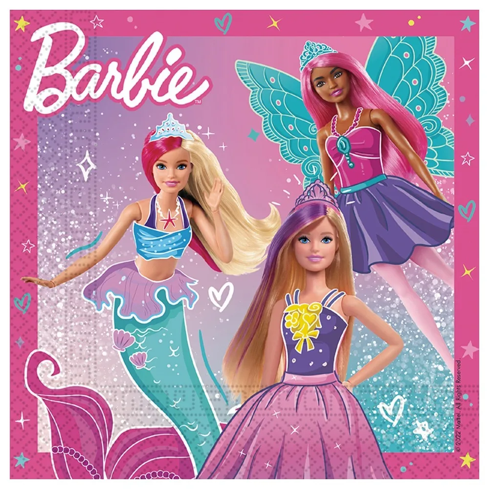 Set 20 Servetele Hartie 33x33cm Barbie Fantasy