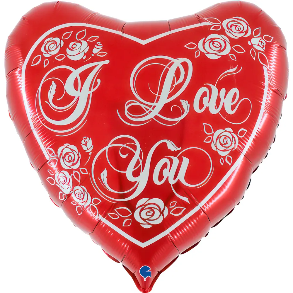 Balon Folie Inima I Love You Trandafiri 75x70cm