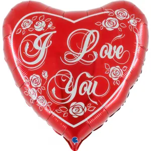 Balon Folie Inima I Love You Trandafiri 75x70cm