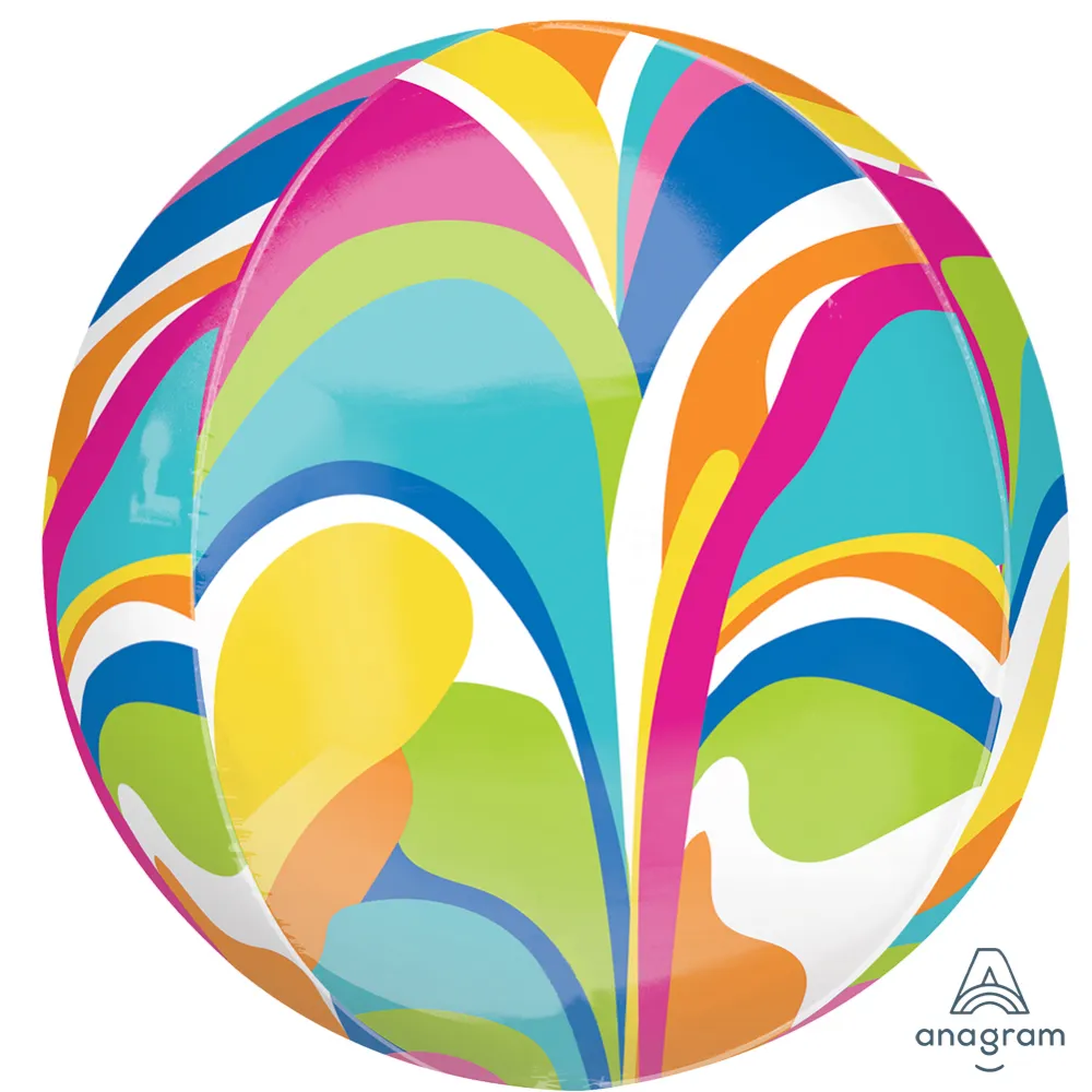 Orbz Balon Folie Vibrant Macro Marble 38x40cm ANAGRAM