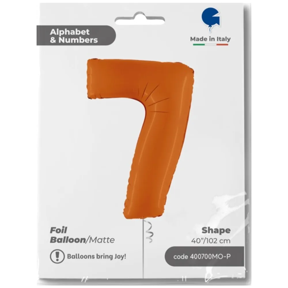 Balon Folie CIFRA 7 Portocaliu 102 cm Grabo