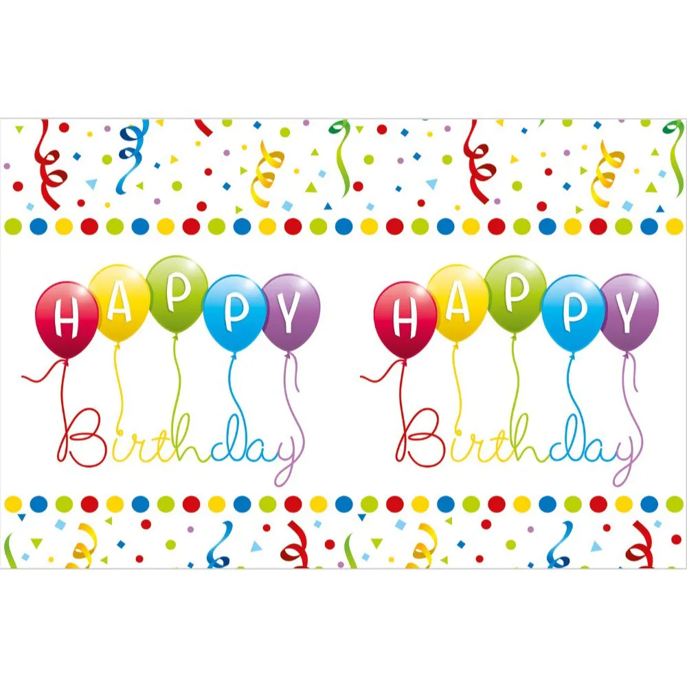 Fata de masa petrecere 120x180cm Happy Birthday si Baloane