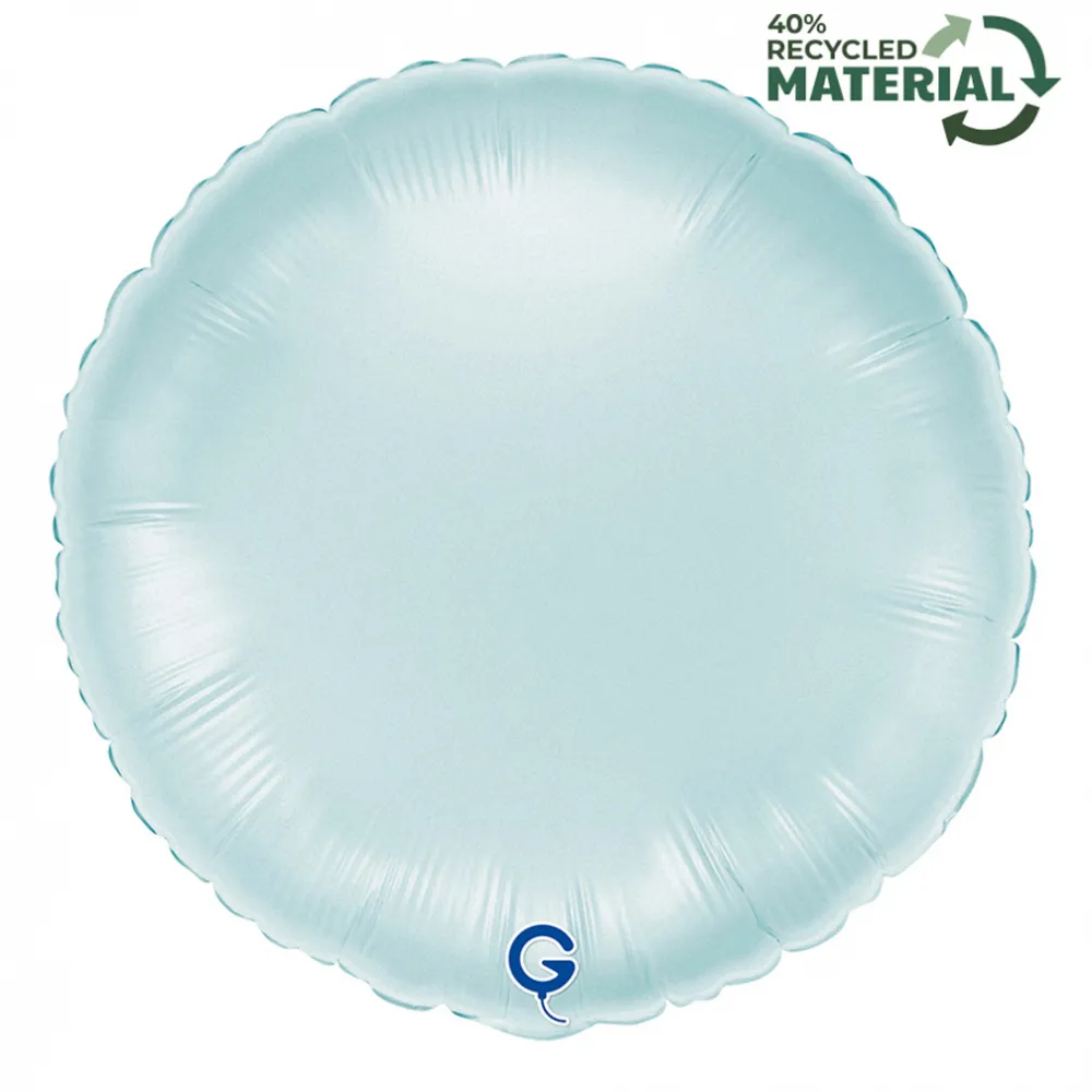 Balon Folie Rotund Satin Pastel Blue 46cm