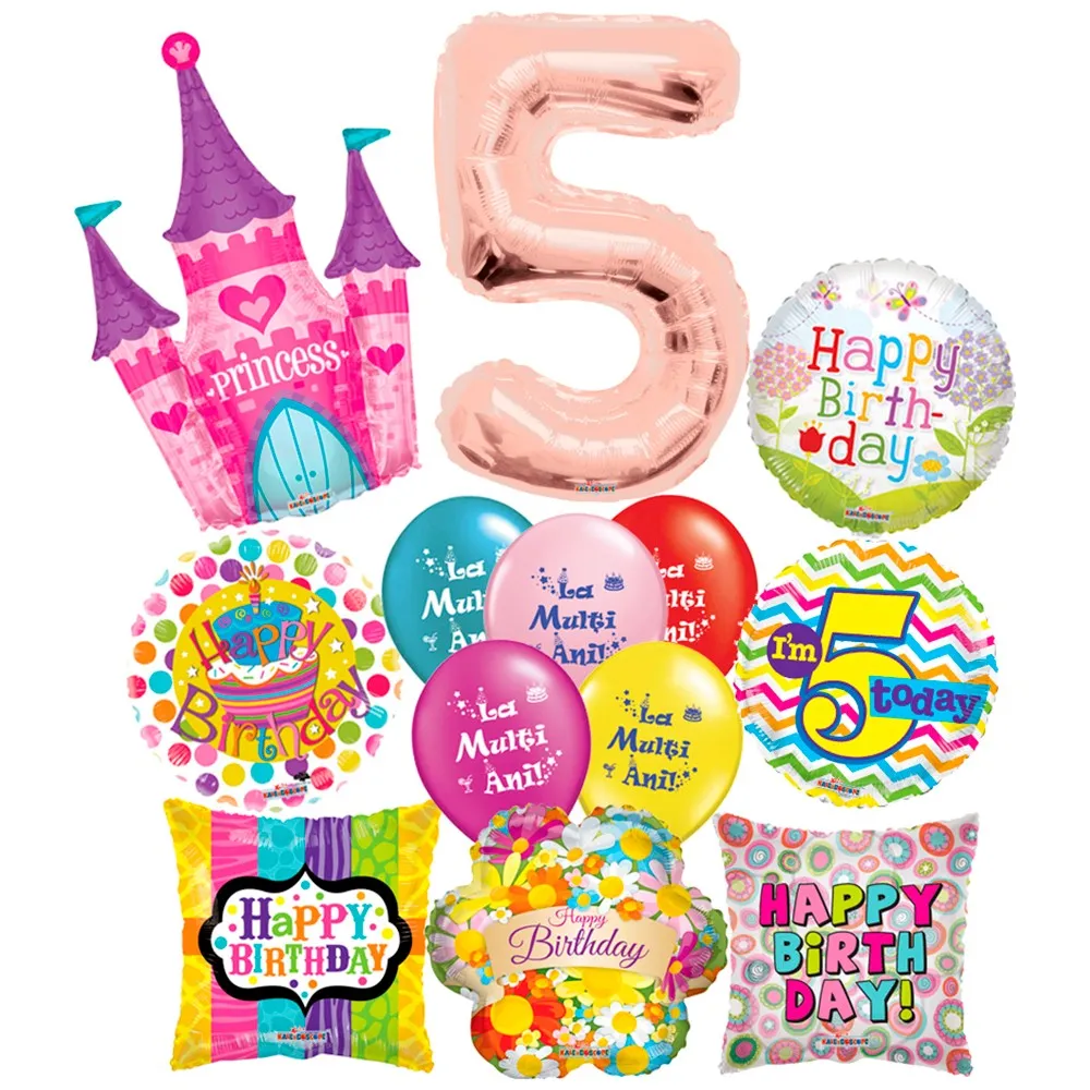 Pachet Baloane Aniversare 5 ani Fetita - 2018173