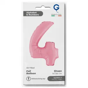 Balon Folie Cifra 4 Pastel Pink 36cm