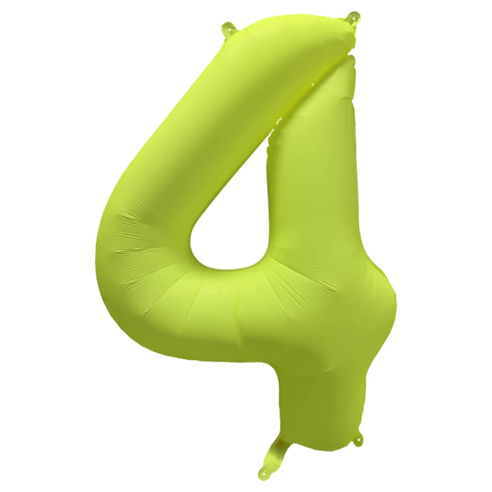 Balon Folie Cifra 4 Galben Neon 86cm R-10039-PKG