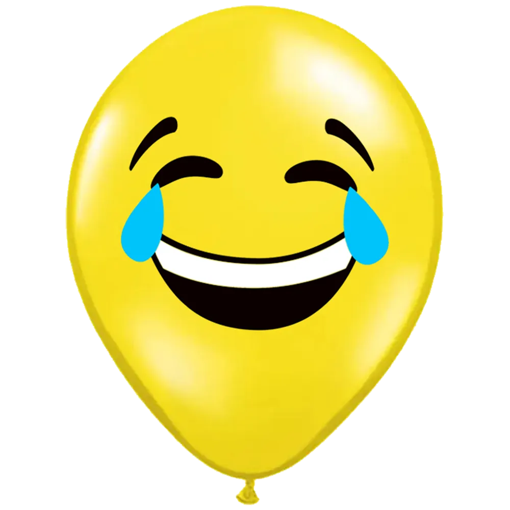 Set 12 Baloane Latex 30cm Galbene Print Emoticons