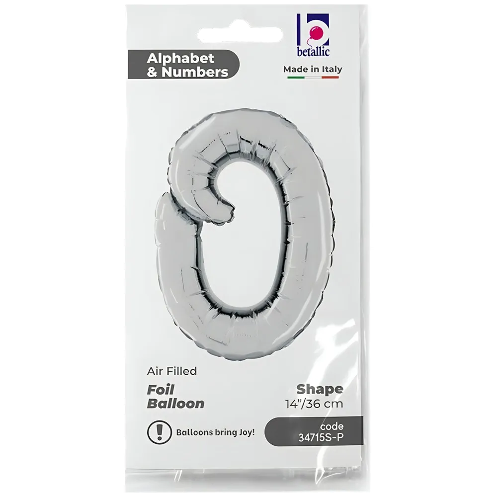Balon Folie LITERA (AER) SCRIPT O Argintiu 35 cm Grabo