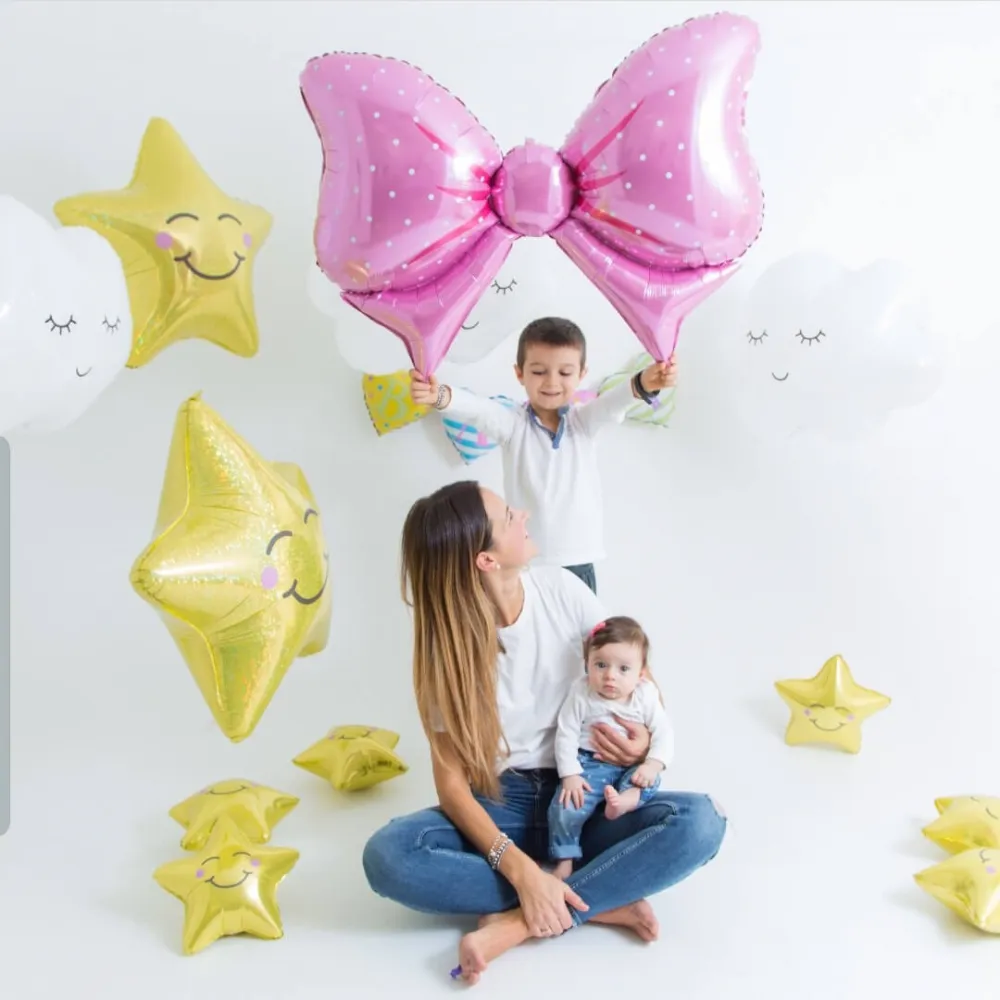 Balon Folie Figurina Fundita Roz cu Buline 109 cm Grabo
