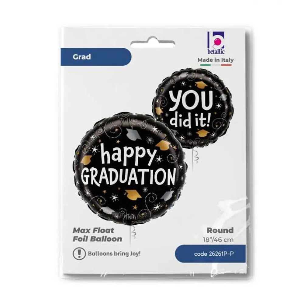 Balon Folie Rotund Happy Graduation 46cm
