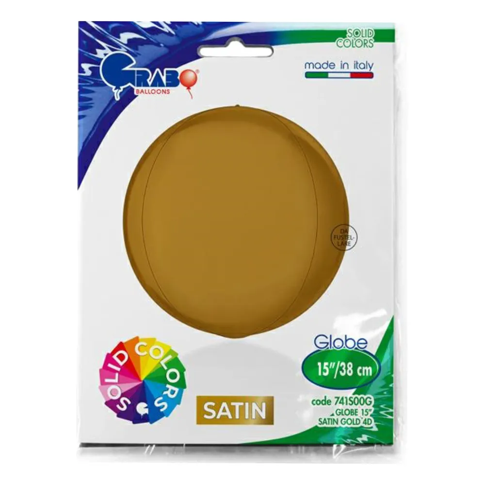 Balon Folie Sfera 4D Auriu Satin 38 cm Grabo