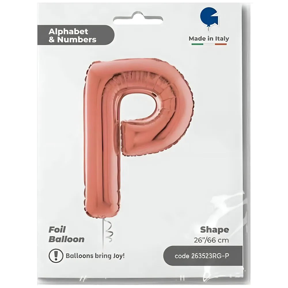 Balon Folie LITERA P Rose Gold 66 cm Grabo