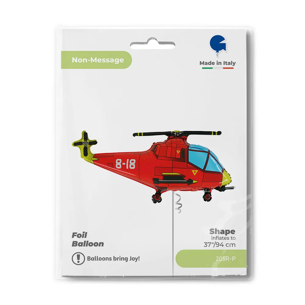Balon Folie Figurina Elicopter Rosu 75 cm Grabo
