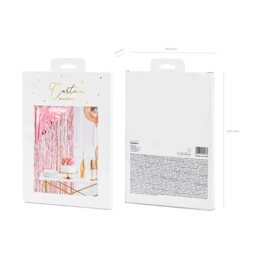 Perdea din folie metalizata Rose-Gold 90x250cm