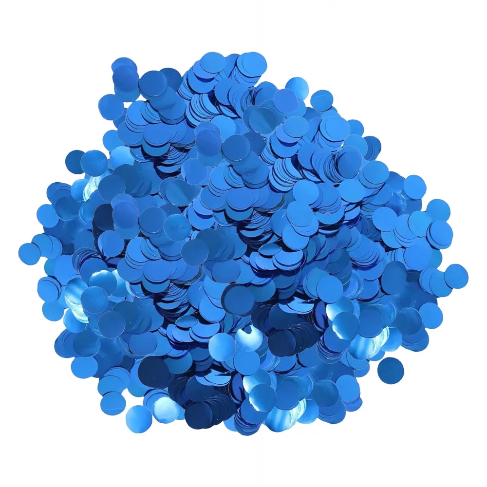 Confetti Metalic Albastru 1cm Rotund 100g