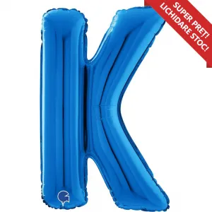 Balon Folie LITERA K Albastru 66 cm Grabo