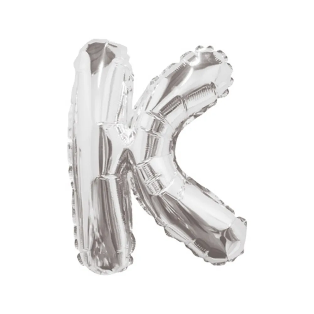 Balon folie 35cm litera K ARGINTIU 34903-14