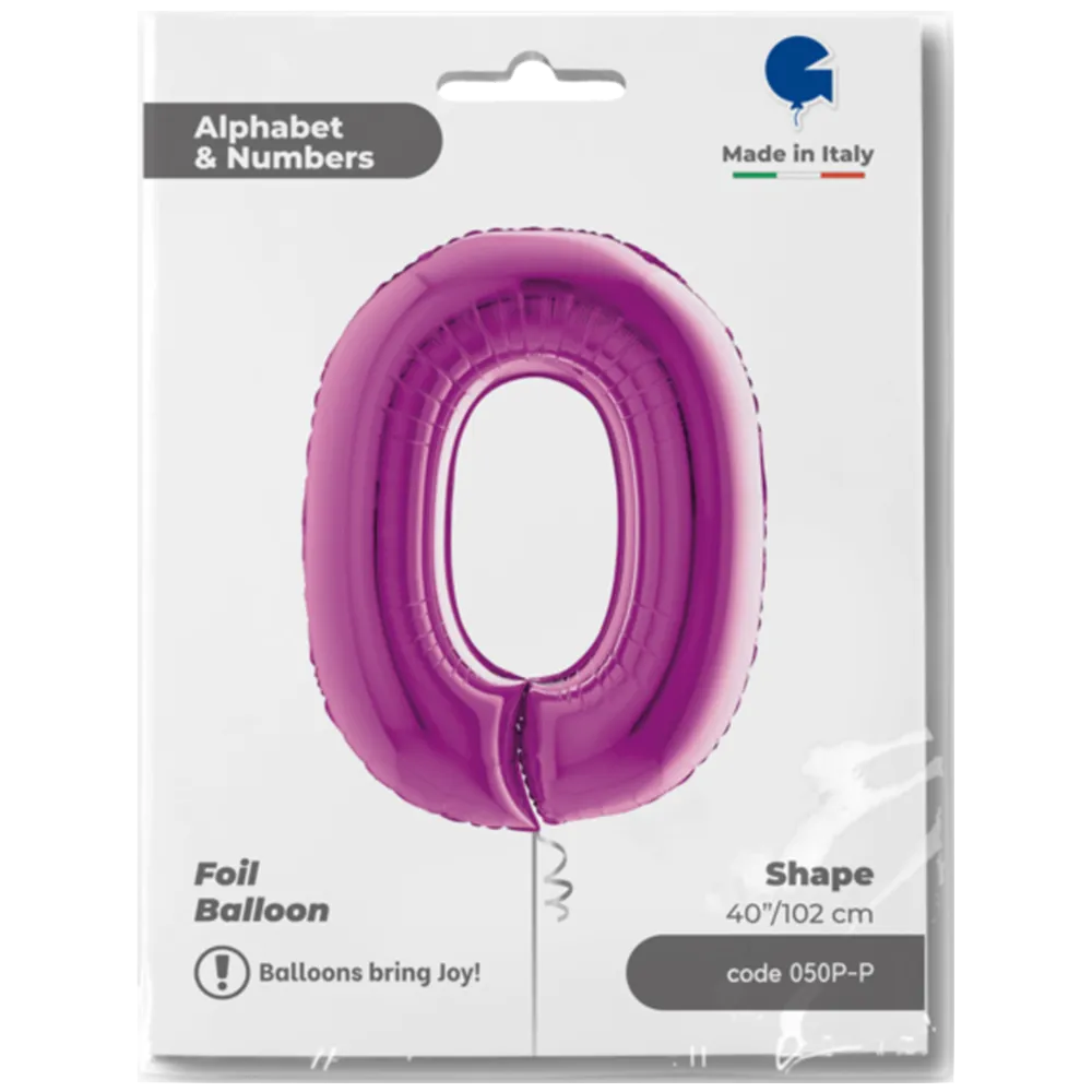 Balon Folie JUMBO CIFRA 0 MOV 102 cm Grabo