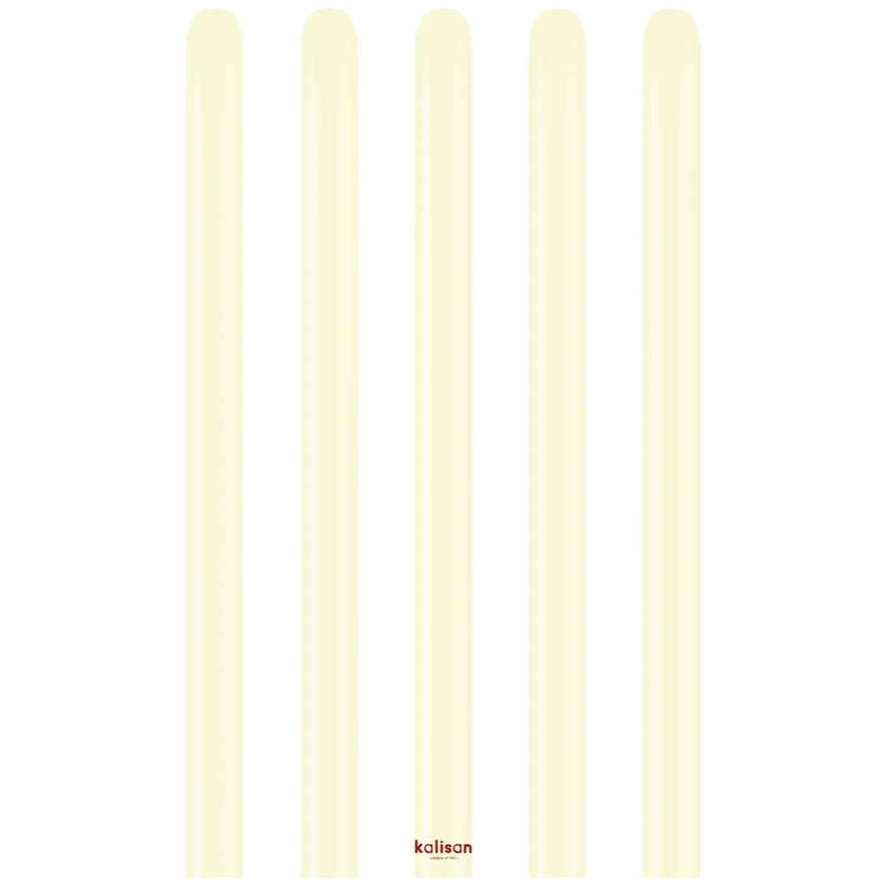 SET 50 Baloane modelaj Macaron Pale Yellow Nozzle Up 152 x 2.5 cm 160M 3008