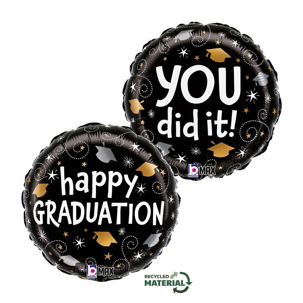 Balon Folie Rotund Happy Graduation 46cm