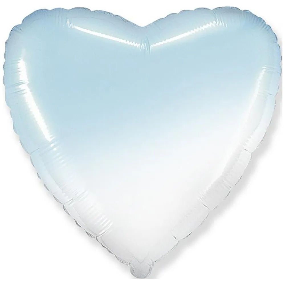 Balon Folie Jumbo Inima Ombre Alb-Bleu 73cm