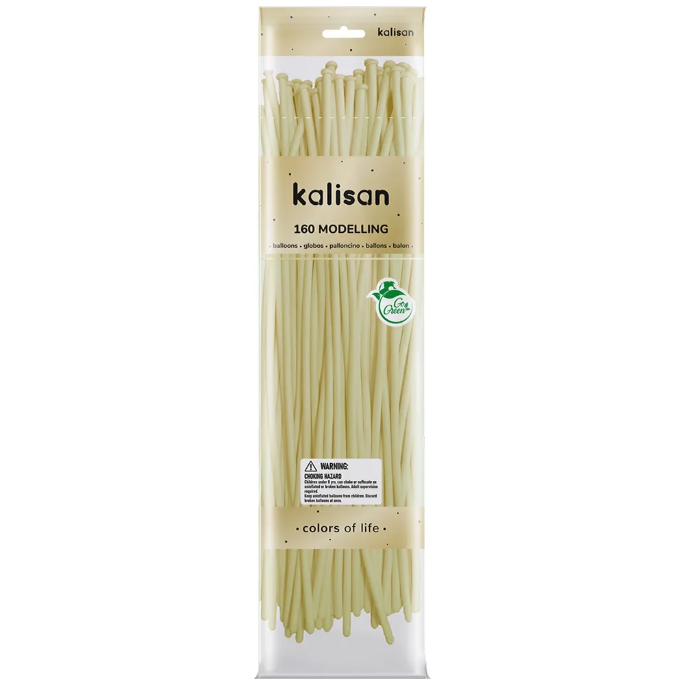 SET 50 Baloane modelaj Macaron Pale Yellow Nozzle Up 152 x 2.5 cm 160M 3008