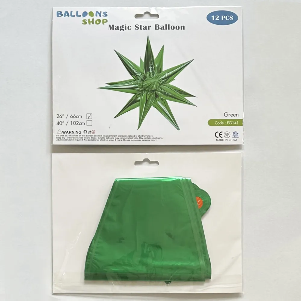 Balon Folie Stea Magica Verde 66cm