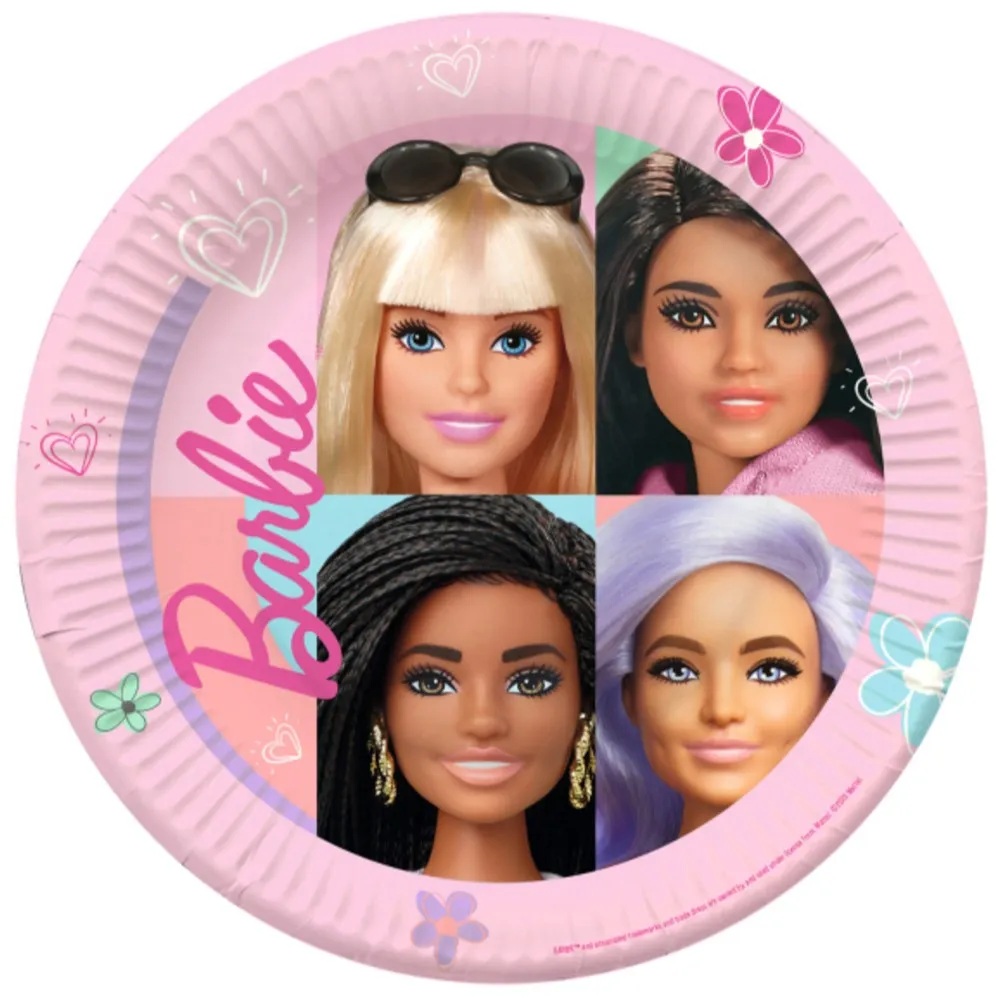 Set 8 Farfurii Petrecere Barbie 23 cm Amscan 9915482