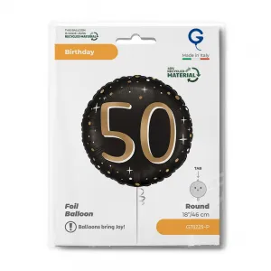 Balon Folie Rotund Aniversare 50 ani Auriu 46cm